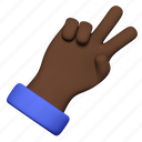 hand, peace, victory, gesture, african american
