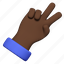 hand, peace, victory, gesture, african american 