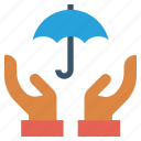 care, giving, hands support, insurance, safe, support, umbrella