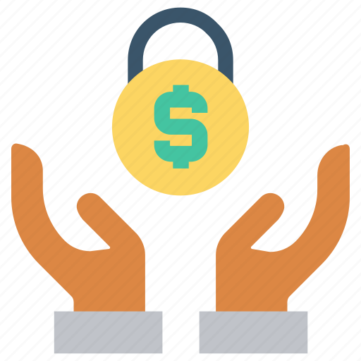 Care, dollar, giving, hands support, locked, safe, support icon - Download on Iconfinder