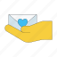 love, letter, care, hand, envelope 