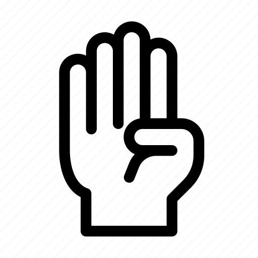 Finger, four, gesture, gestures, hand, respect, touch icon - Download on Iconfinder