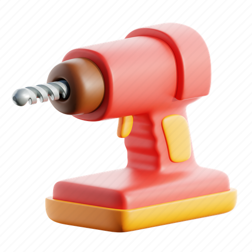 Drill, construction, handyman, tools 3D illustration - Download on Iconfinder