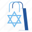bag, chanukah, hanukkah, israel, jewish, shopping bag, star of david 