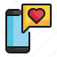 chat, love, mobile, heart, valentine, message, happiness icon 