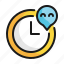 time, clock, smile, timer, emoji, happiness icon 