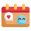 calendar, date, smile, emoticon, face, happiness icon 