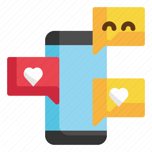 Love, chat, online, mobile, heart, smartphone, happiness icon icon - Download on Iconfinder