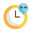 time, clock, smile, timer, happy, happiness icon 