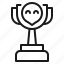trophy, success, smile, happiness icon, award 