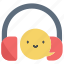 headphone, smile, happy, happiness, music 