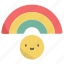rainbow, smile, happy, happiness, weather 
