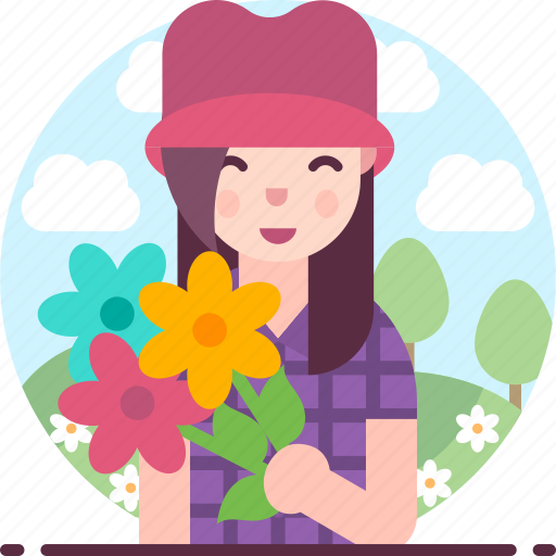 Avatar, female, flowers, happy, woman icon - Download on Iconfinder