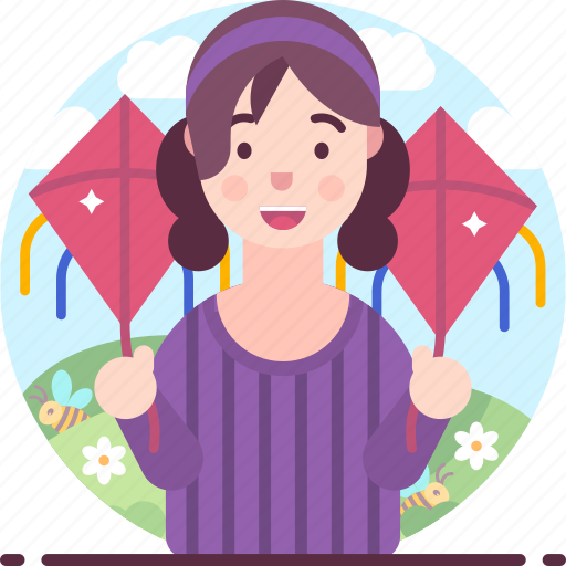 Avatar, game, girl, kite, play icon - Download on Iconfinder
