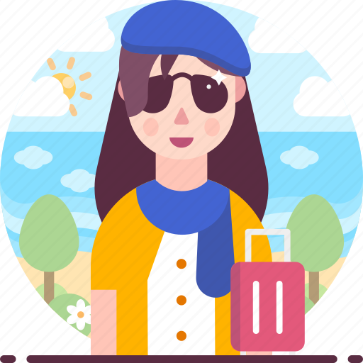 Baggage, female, tourist, travel, woman icon - Download on Iconfinder