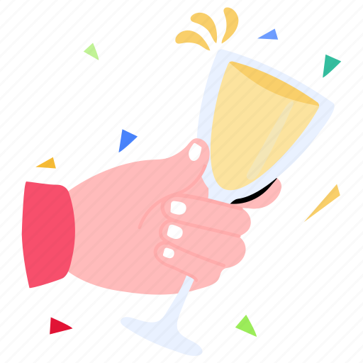 Party drink, wine glass, alcohol, drink, beverage sticker - Download on Iconfinder