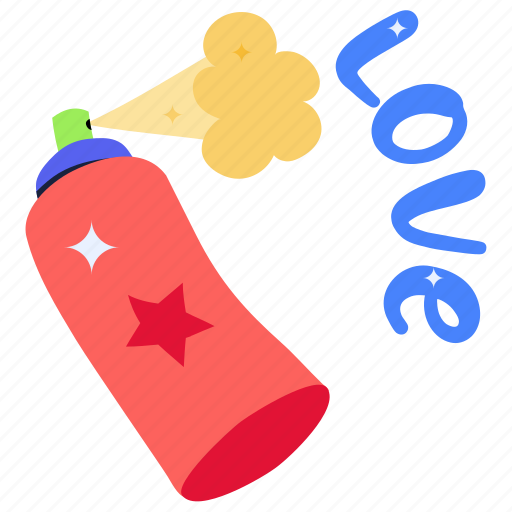 Party spray, spray bottle, color spray, love spray, aerosol can sticker - Download on Iconfinder