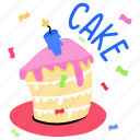 party cake, birthday cake, dessert, sweet, candles cake