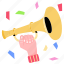 party horn, trumpet, cornet, noisemaker, horn, hooter 