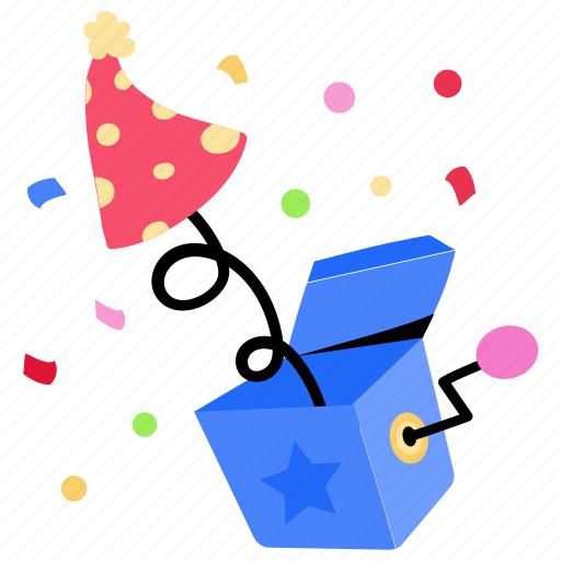 Birthday surprise, surprise box, gift box, present, funny surprise sticker - Download on Iconfinder