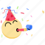 birthday emoji, birthday celebration, party horn, emoticon, celebration emoji 