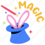 bunny magic, rabbit magic, rabbit hat, magician hat, rabbit trick 
