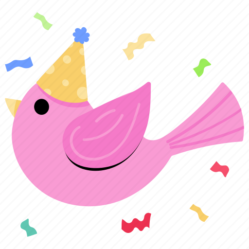 Sparrow, birthday bird, flaying bird, creature, bird sticker - Download on Iconfinder