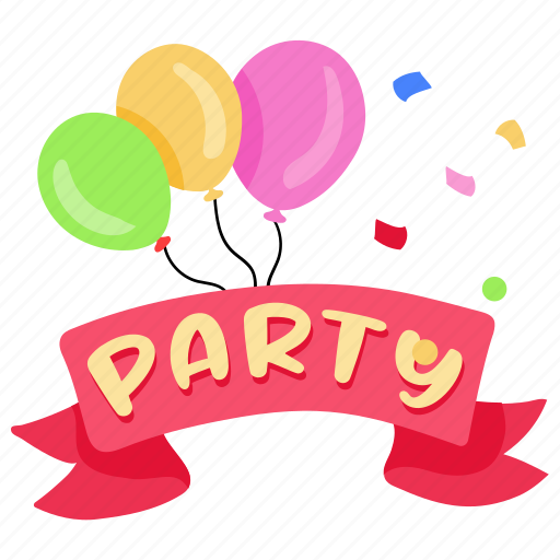 Party balloons, celebration, bunch balloons, helium balloons, balloons sticker - Download on Iconfinder