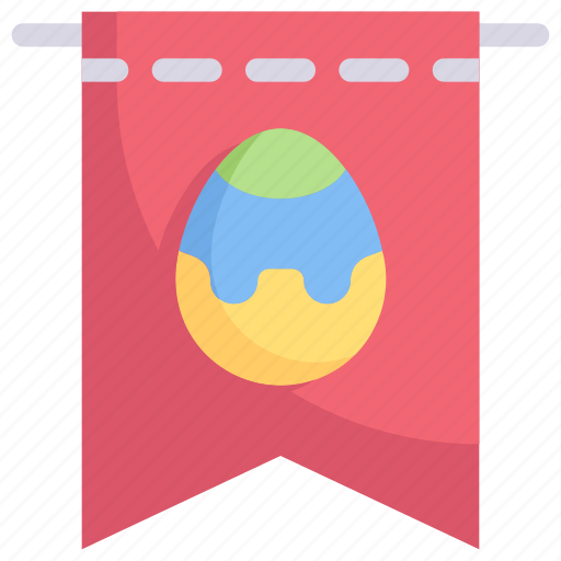 Decoration, easter day, easter egg flag, egg, happy easter, holidays, spring season icon - Download on Iconfinder