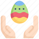 easter day, easter egg, egg, egg with hands, happy easter, holidays, spring season 