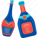 new year, vector, party, greeting, celebration, holiday, celebrate, bottle, drink