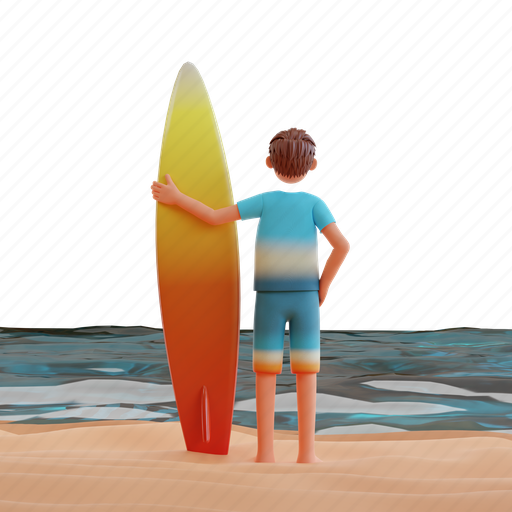 Summer, holiday, fun, surf, enjoy, happysummer, relax 3D illustration - Download on Iconfinder