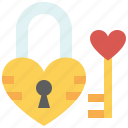 padlock, lock, key, love, valentines, passion, heart