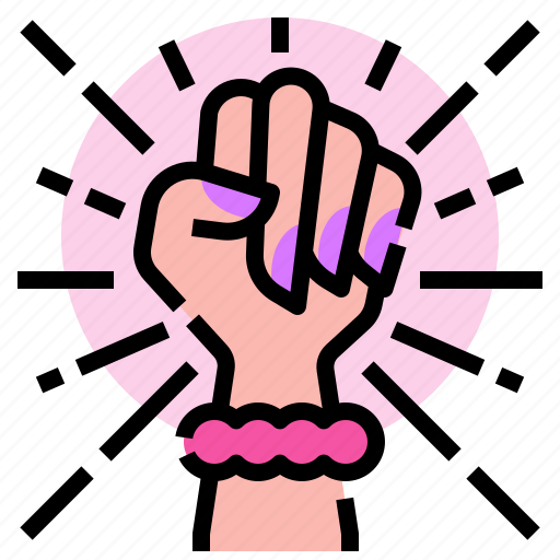 Hand, women, feminism, feminine, power, symbol icon - Download on Iconfinder