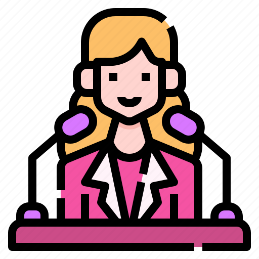Women, girl, speaker, podium, announcer, speech icon - Download on Iconfinder