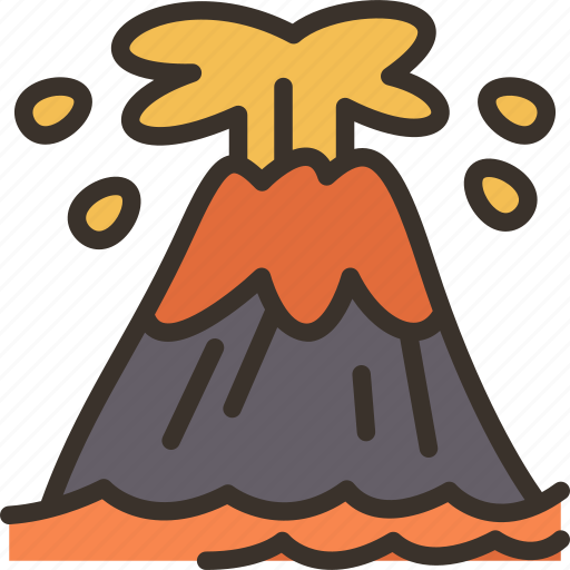 Volcano, eruption, lava, magma, island icon - Download on Iconfinder