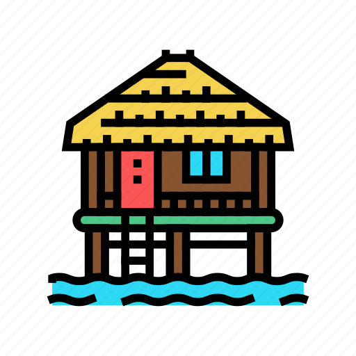 Bungalow, building, water, hawaii, island, vacation icon - Download on Iconfinder