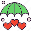 heart, saving, umbrella 