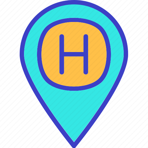 Hospital, map, pin, clinic location icon - Download on Iconfinder