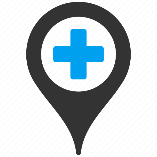Location, clinic, hospital, medical, pin, map marker, navigation icon - Download on Iconfinder