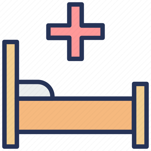 Bed, color, healthcare, hospital, icu, line, medical icon - Download on Iconfinder