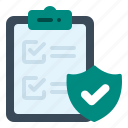 checklist, insurance, profile, document, data, information, shield