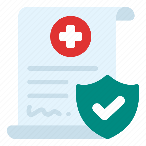 Contract, insurance, paper, document, shield, healthcare, medical icon - Download on Iconfinder