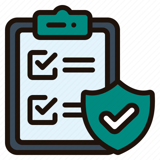 Checklist, insurance, profile, document, data, information, shield icon - Download on Iconfinder