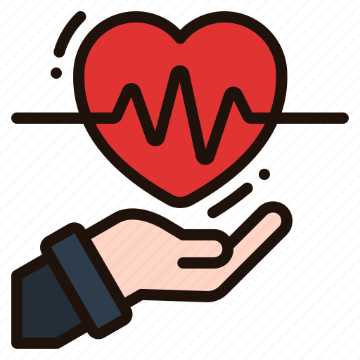 Healthcare, life, insurance, hand, heartbeat, heart, safe icon - Download on Iconfinder