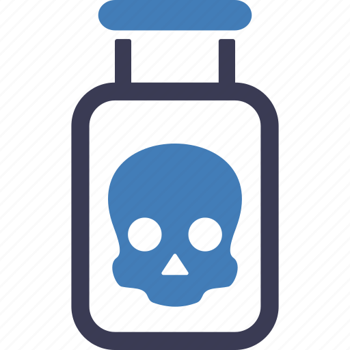 Poison, drug, medicine, skull, bottle, poison bottle, toxicant icon - Download on Iconfinder