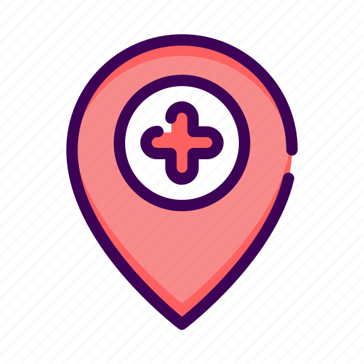 Gps, healthcare, hospital, location, map, navigation, pin icon - Download on Iconfinder