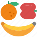 fruit, apple, banana, orange, healthy, refreshing, food
