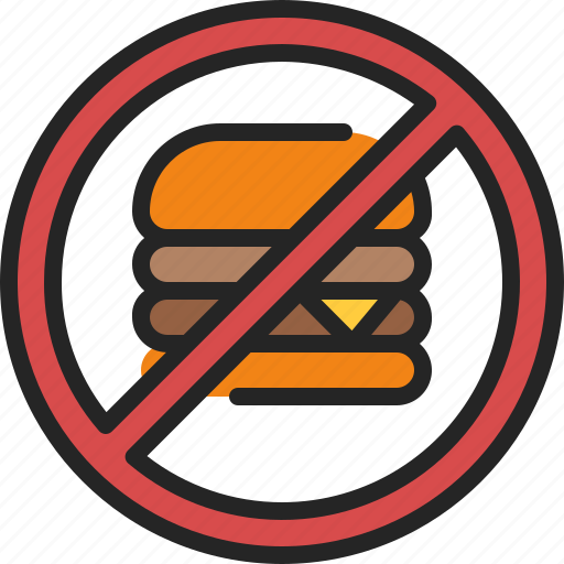 No, fast, food, burger, unhealthy, prohibition, junk icon - Download on Iconfinder
