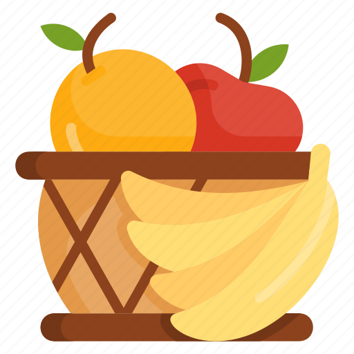 Basket, food, fruit, healthy, orange, banana, apple fruit icon - Download on Iconfinder